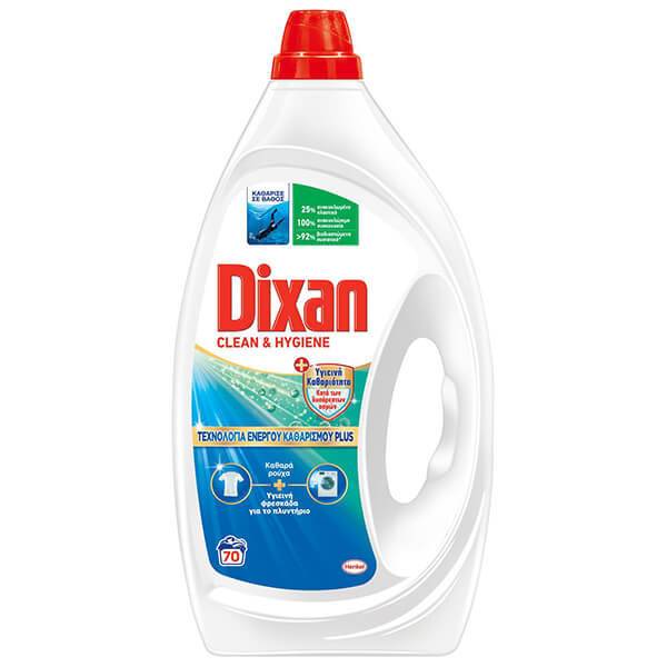 DIXAN υγρό πλυντηρίου ρούχων Clean και Hygiene 70μεζ 3,315lt
