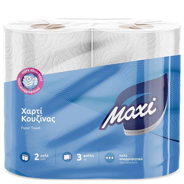 MAXI χαρτί κουζίνας 3φυλλο 350gr 2τεμ