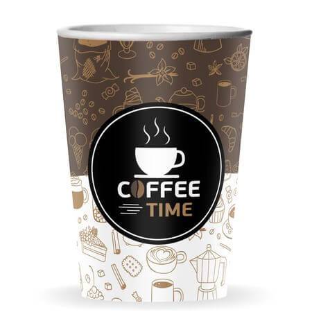 COFFEE TIME ποτήρι χάρτινο single wall 12οz-14oz 50τεμ