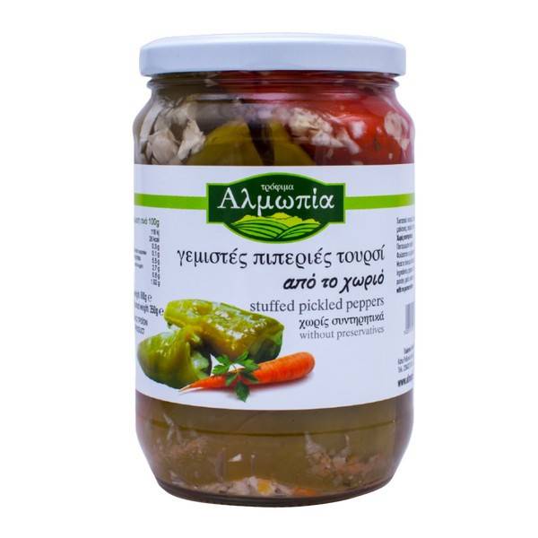 ΑΛΜΩΠΙΑ γεμιστές πιπεριές τουρσί από το χωριό 680gr