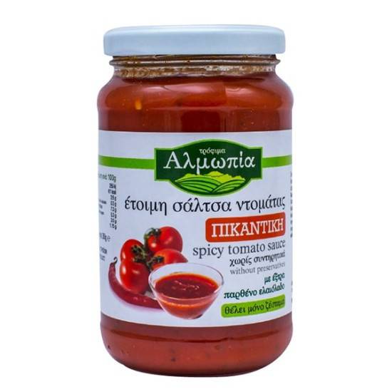 ΑΛΜΩΠΙΑ έτοιμη σάλτσα ντομάτας πικάντικη 360gr