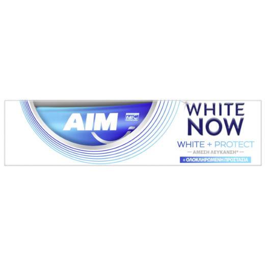 AIM οδοντόκρεμα white now + protect για άμεση λεύκανση 75ml