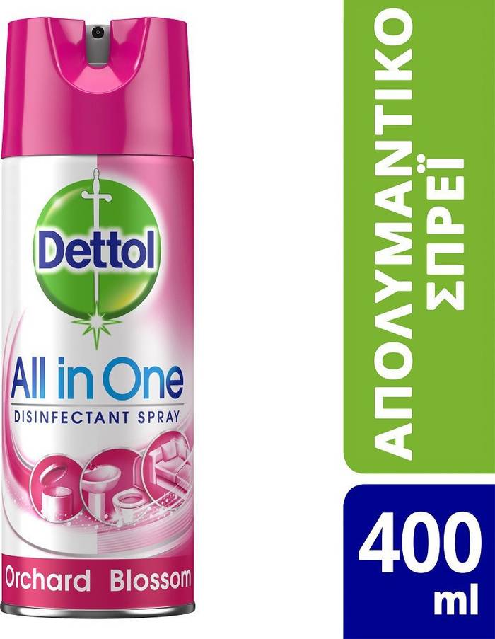 DETTOL υγρό απολυμαντικό spray all in one orchard blossom 400ml