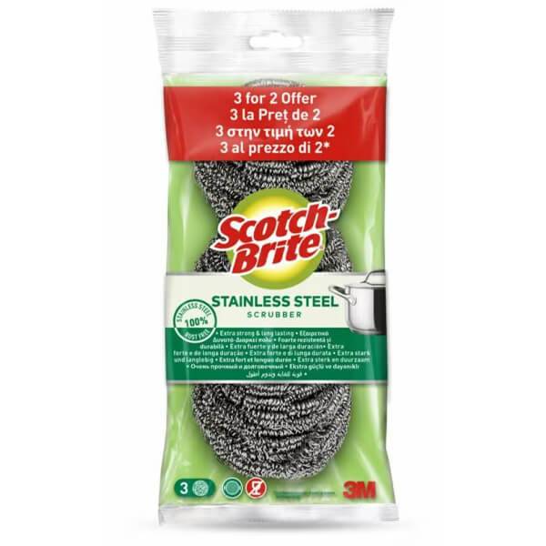 SCOTCH-BRITE σφουγγαράκια inox 3τεμ
