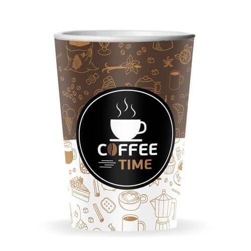 COFFEE TIME ποτήρι χάρτινο single wall 8oz 50τεμ