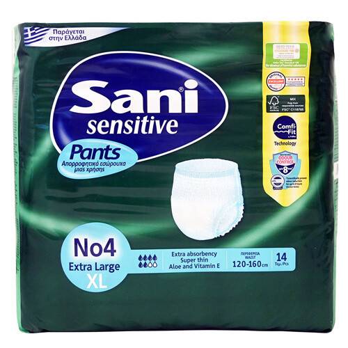 SANI sensitive pants βρακάκι ακράτειας No4 extra large 14τεμ