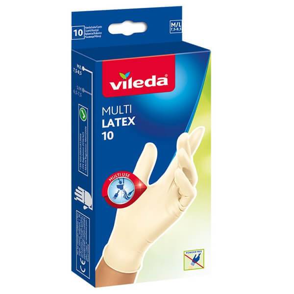 VILEDA γάντια latex λευκά ελαφρώς πουδραρισμένα M/L 10τεμ
