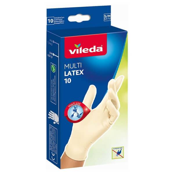 VILEDA γάντια latex λευκά ελαφρώς πουδραρισμένα S/M 10τεμ