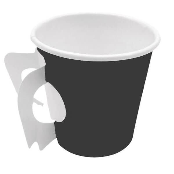 Ποτήρι χάρτινο μαύρο με χερουλάκι 4oz 50τεμ