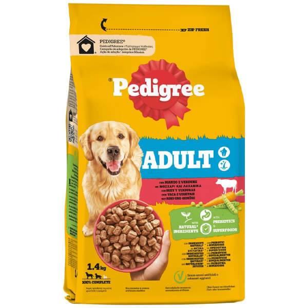 PEDIGREE σκυλοτροφή adult μοσχάρι και λαχανικά 1,4kg