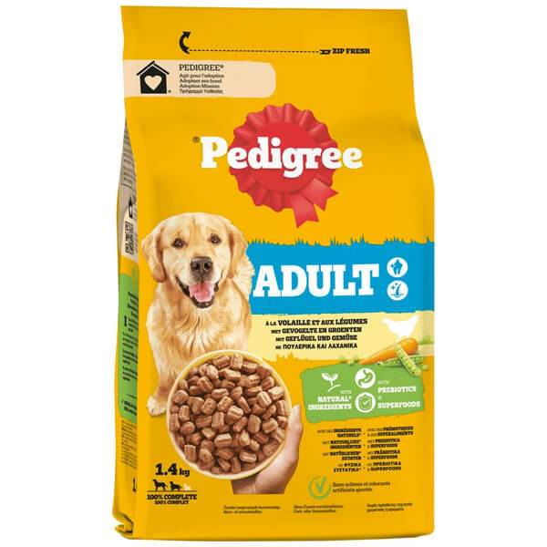 PEDIGREE σκυλοτροφή adult πουλερικά και λαχανικά 1,4kg