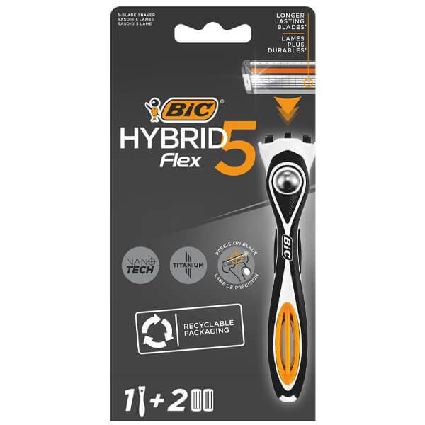 BIC ξυριστική μηχανή Hybrid Flex με 5 λεπίδες και 2 ανταλλακτικά