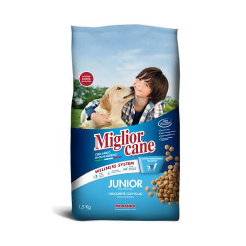 MORANDO Miglior σκυλοτροφή κροκέτα junior κοτόπουλο 1,5kg