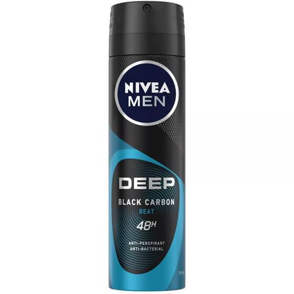 NIVEA αποσμητικό σώματος spray men deep black carbon beat 150ml
