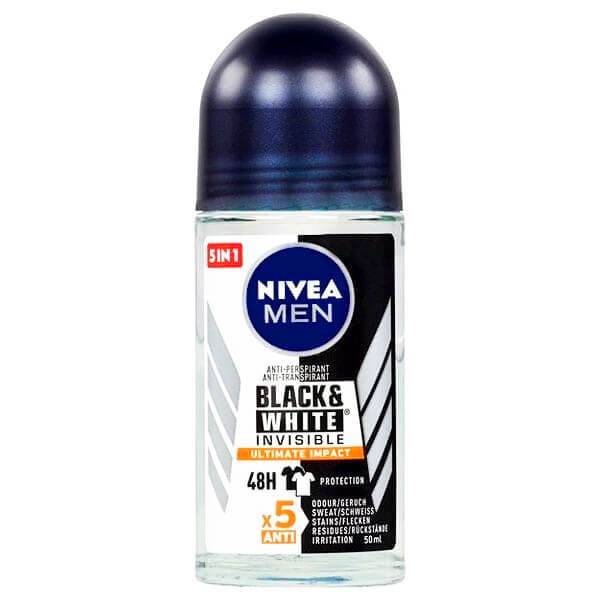 NIVEA αποσμητικό σώματος roll-on men black και white invisible ultimate impact 50ml