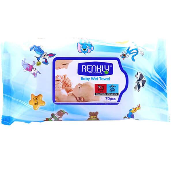 RENKLY μωρομάντηλα with lotion 0% alcohol 70τεμ