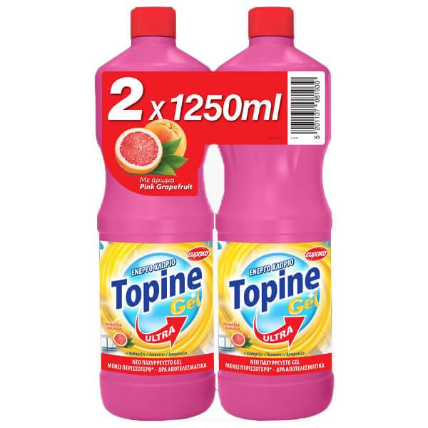 TOPINE χλωρίνη παχύρρευστη με ροζ γκρέιπφρουτ 2x1,25lt