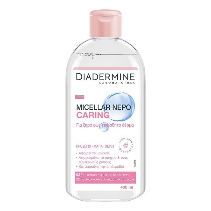 DIADERMINE νερό micellar νερό για ξηρές και ευαίσθητες επιδερμίδες 400ml