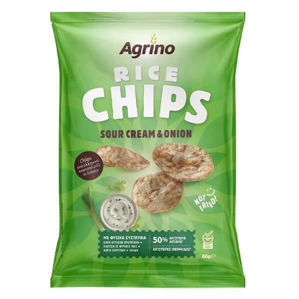 AGRINO chips σνακ με sour cream και κρεμμύδι 60gr