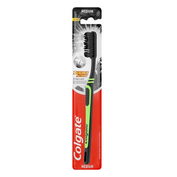 COLGATE οδοντόβουρτσα Double Action Charcoal μέτρια 1τεμ