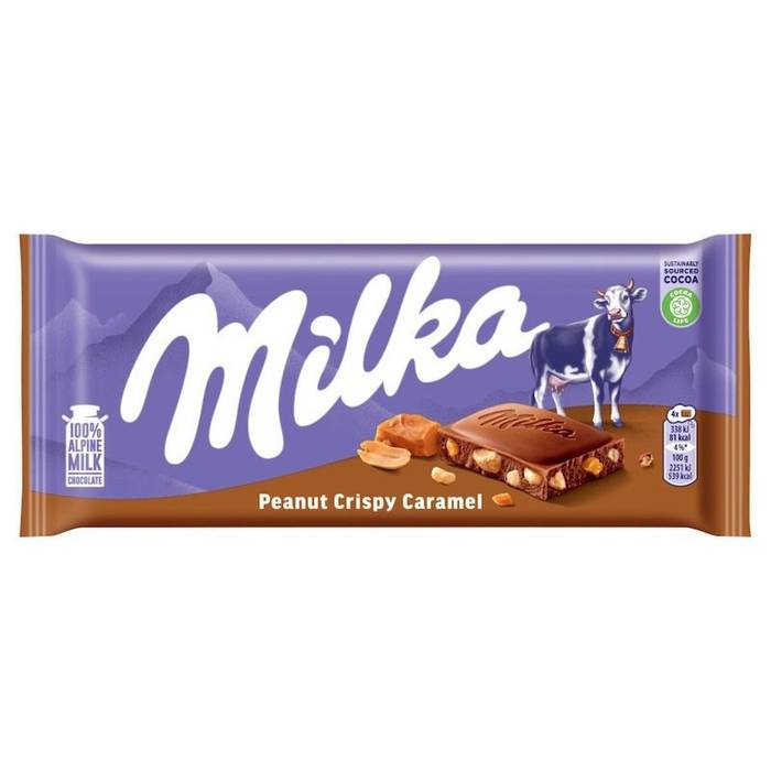 MILKA σοκολάτα peanut caramel 90gr