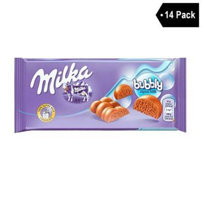 MILKA σοκολάτα bubbly milk 90gr