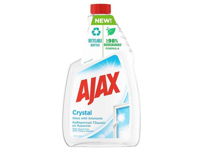 AJAX υγρό καθαριστικό τζαμιών ανταλλακτικό Crystal 750ml