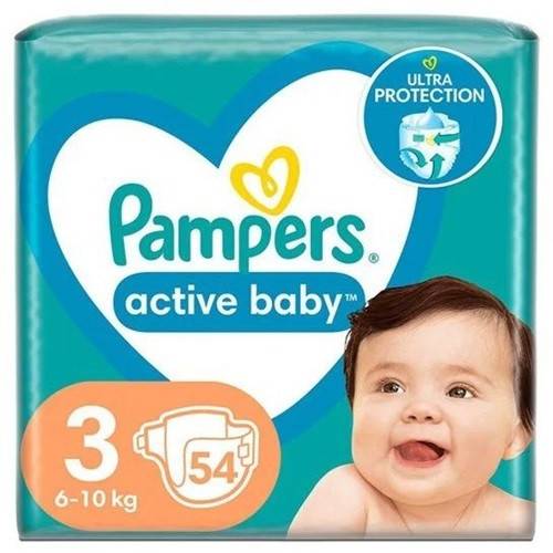 PAMPERS active baby βρεφικές πάνες No3 6-10kg 54τεμ