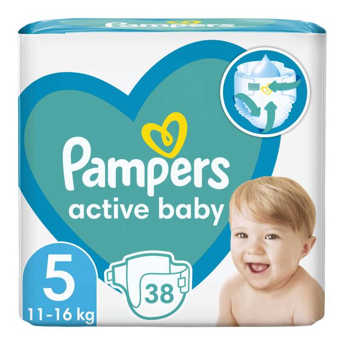 PAMPERS active baby βρεφικές πάνες No5 11-16kg 38τεμ