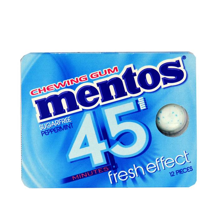MENTOS τσίχλες fresh effect 45' μέντα 18gr
