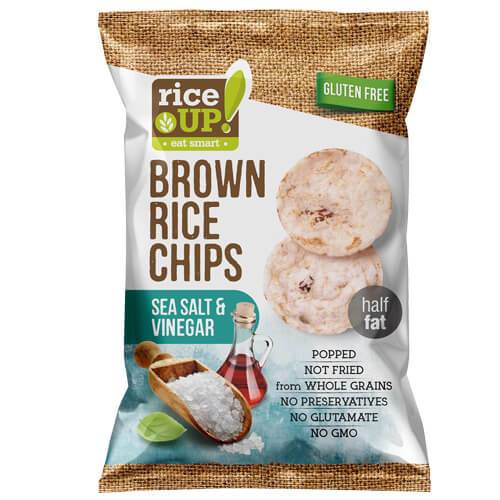 RICE UP chips ολικής θαλασσινό αλάτι και ξύδι 60gr