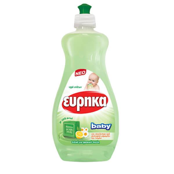 ΕΥΡΗΚΑ υγρό πιάτων baby σαπούνι με λάδι ελιάς και εκχύλισμα απο χαμομήλι λεμόνι 500ml