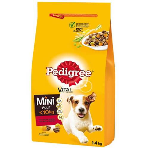 PEDIGREE σκυλοτροφή mini adult μοσχάρι και λαχανικά 1,4kg