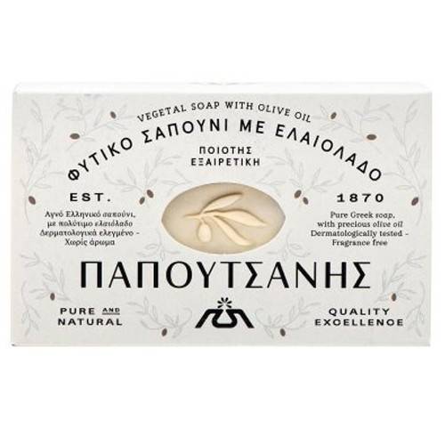ΠΑΠΟΥΤΣΑΝΗΣ σαπούνι φυτικό με ελαιόλαδο λευκό 125gr