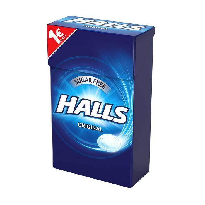 HALLS καραμέλες κλασικές χωρίς ζάχαρη 28gr