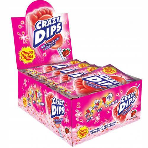CHUPA CHUPS γλειφιτζούρια Crazy Dips Φράουλα 24x14gr