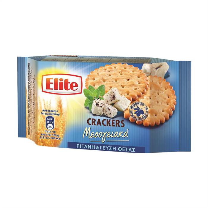 ELITE crackers μεσογειακά φέτα και ρίγανη 105gr