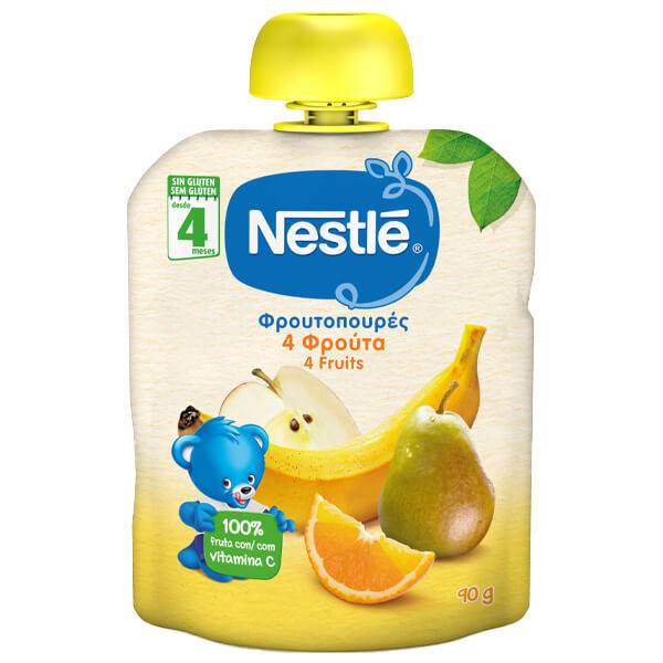 NESTLE φρουτοπουρές με 4 φρούτα 90gr