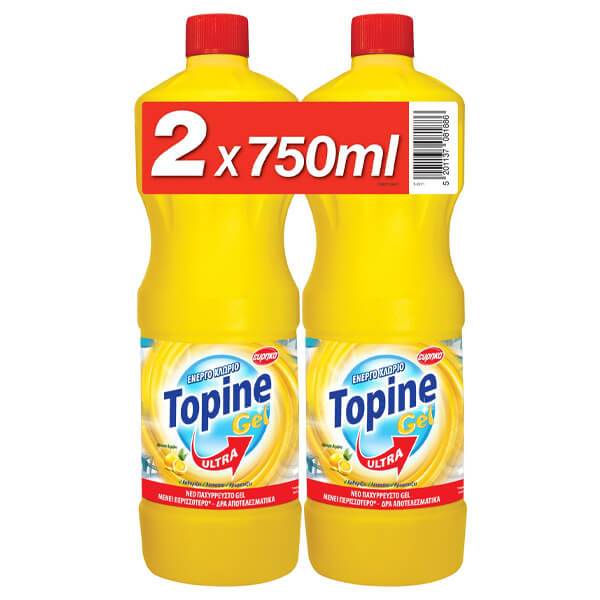 TOPINE χλωρίνη παχύρρευστη με λεμόνι 2x750ml