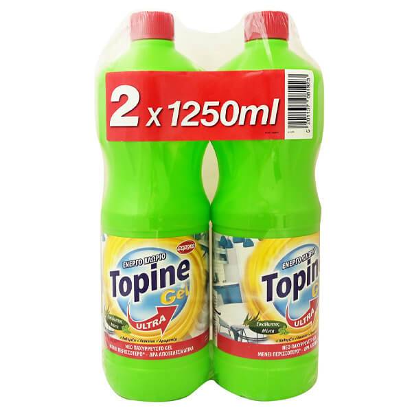 TOPINE χλωρίνη παχύρρευστη με ευκάλυπτο και μέντα 2x1,25lt