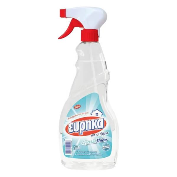 ΕΥΡΗΚΑ υγρό καθαριστικό τζαμιών διαφανές spray 750ml