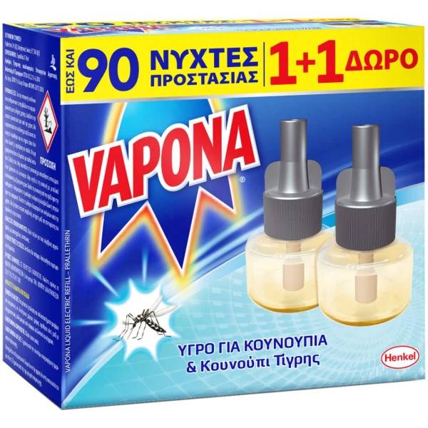 VAPONA εντομοαπωθητικό υγρό ανταλλακτικό 2x18ml