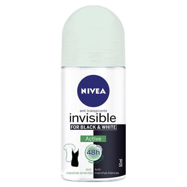 NIVEA αποσμητικό σώματος roll-on black και white invisible active 50ml