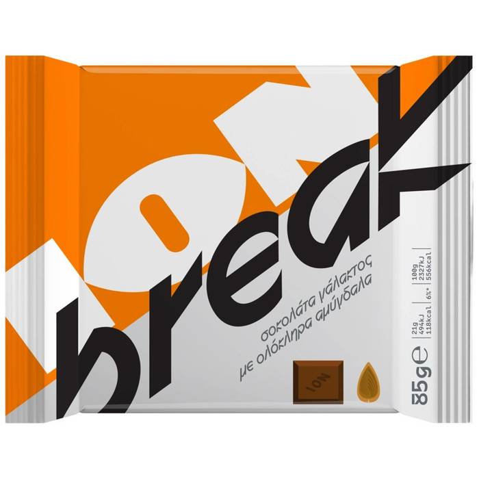 ΙΟΝ Break σοκολάτα γάλακτος με αμύγδαλα 85gr