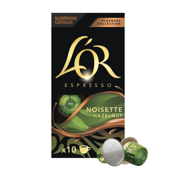 L'OR καφές espresso Φουντούκι σε κάψουλες συμβατές με μηχανή Nespresso 10τεμ