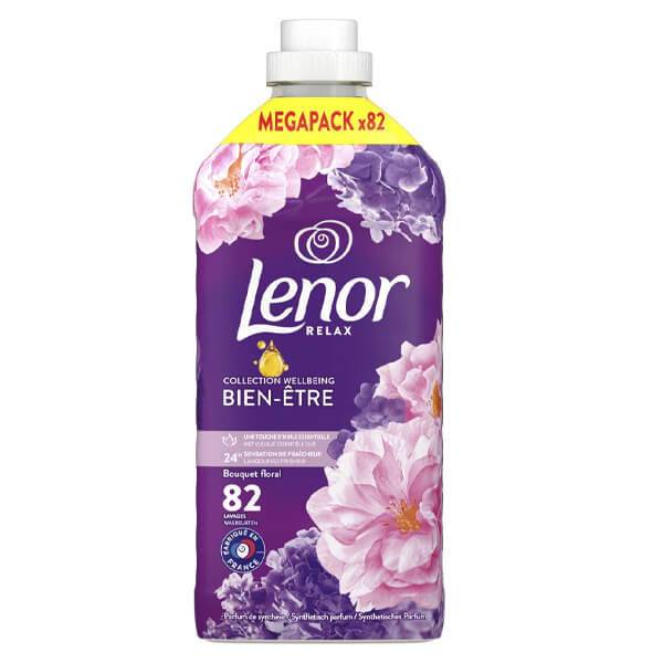 LENOR συμπυκνωμένο μαλακτικό ρούχων relax floral bouquet 82μεζ 1722ml