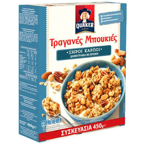 QUAKER τραγανές μπουκιές με ξηρούς καρπούς 450gr