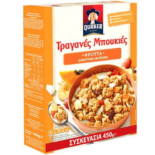 QUAKER τραγανές μπουκιές με φρούτα 450gr