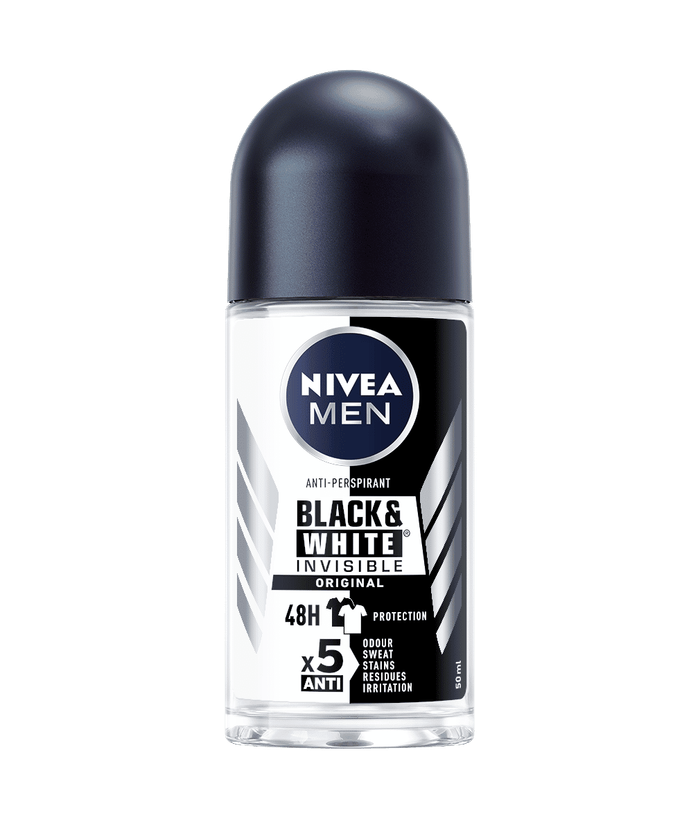 NIVEA αποσμητικό σώματος roll-on men black και white invisible original 50ml
