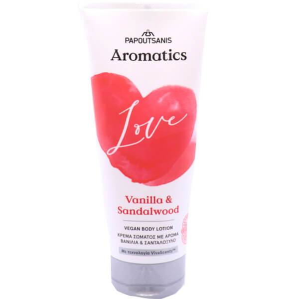 ΠΑΠΟΥΤΣΑΝΗΣ Aromatics κρέμα σώματος love με βανίλια και σανδαλόξυλο 200ml